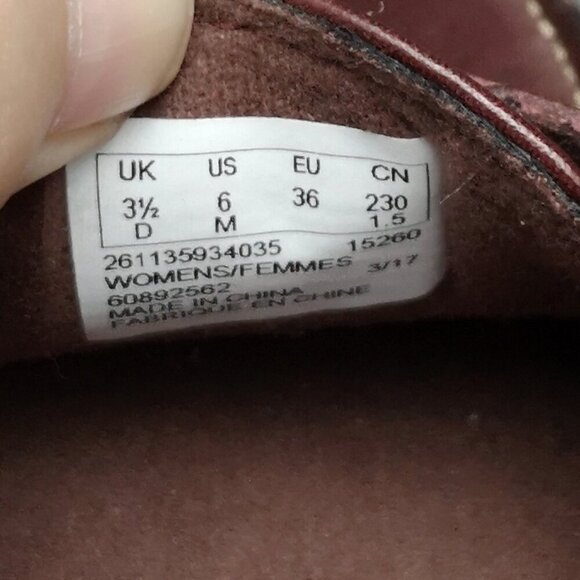 Clarks Collection Ladies Size 6 Dark Brown Faux Leather Slight Wedge Loafers - Picture 3 of 8